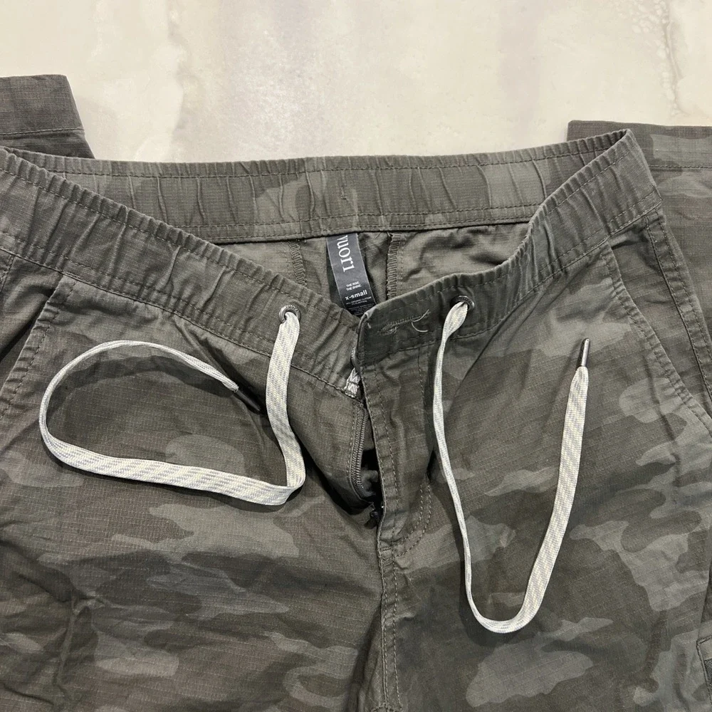 Vuori Ripstop Pants Womens X-Small Gray Green Camouflage Drawstring Hiking VW401 - Picture 2 of 8